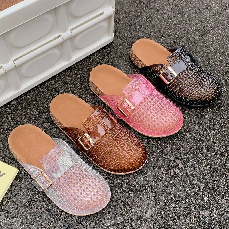 Women Casual Breathable Design Slip On Mules Jelly Mules Sandals