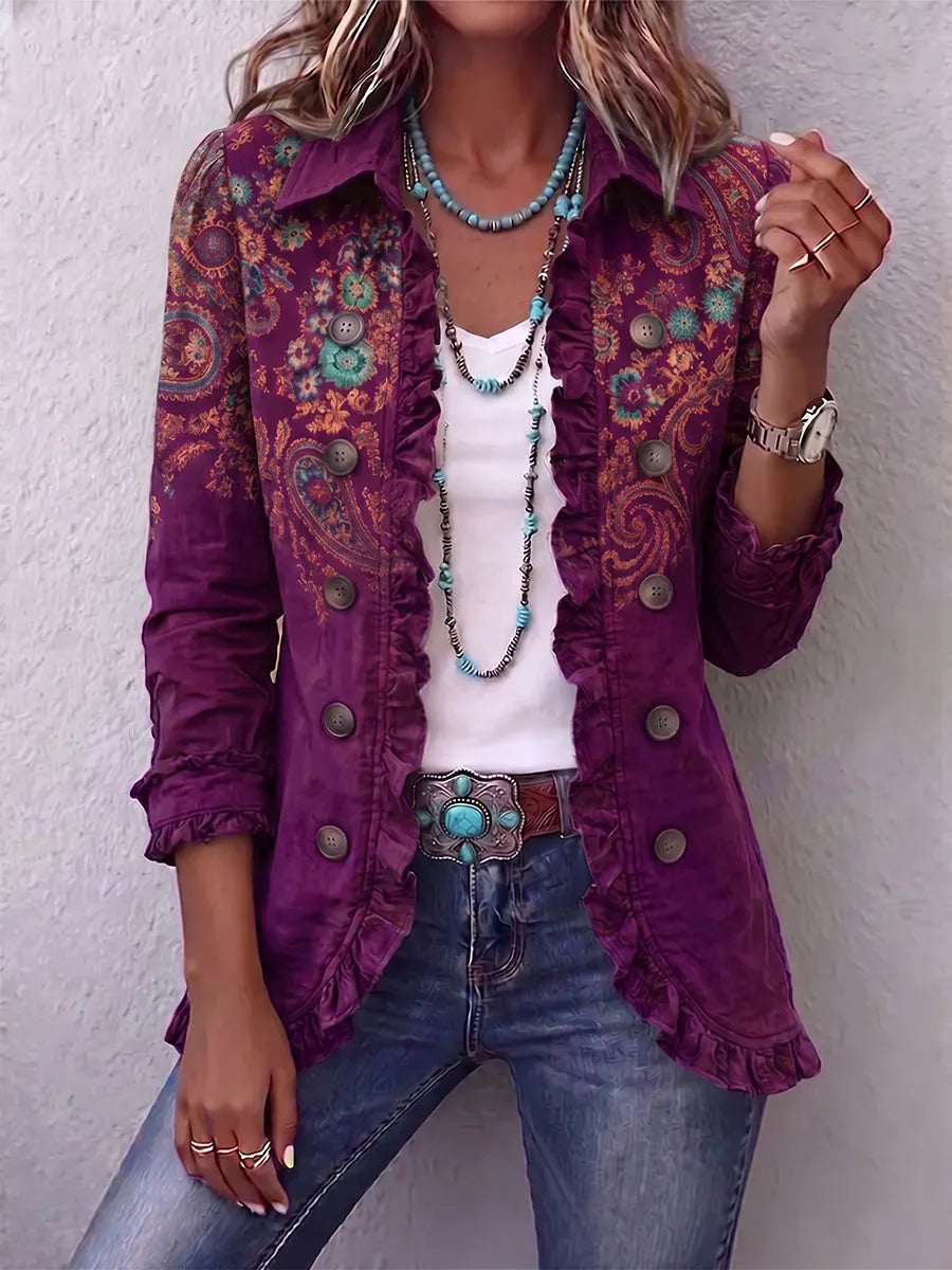 Bohemian Paisley Ruffle Jacket