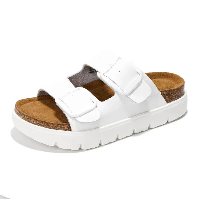 Women's Genuine Leather Flatform Platform Sandals