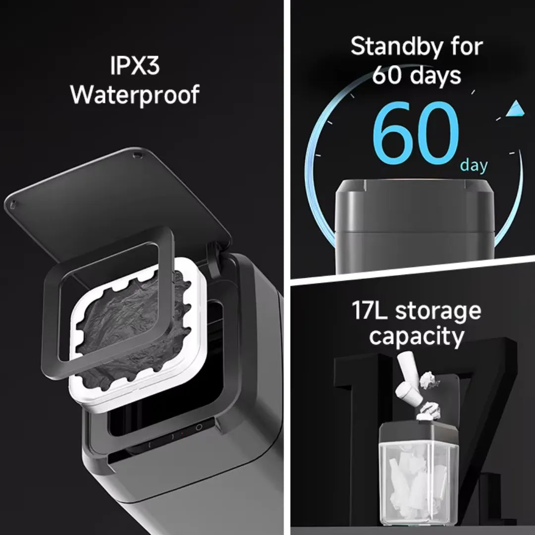 Touchscreen, Self-Sealing Smart Trash Can