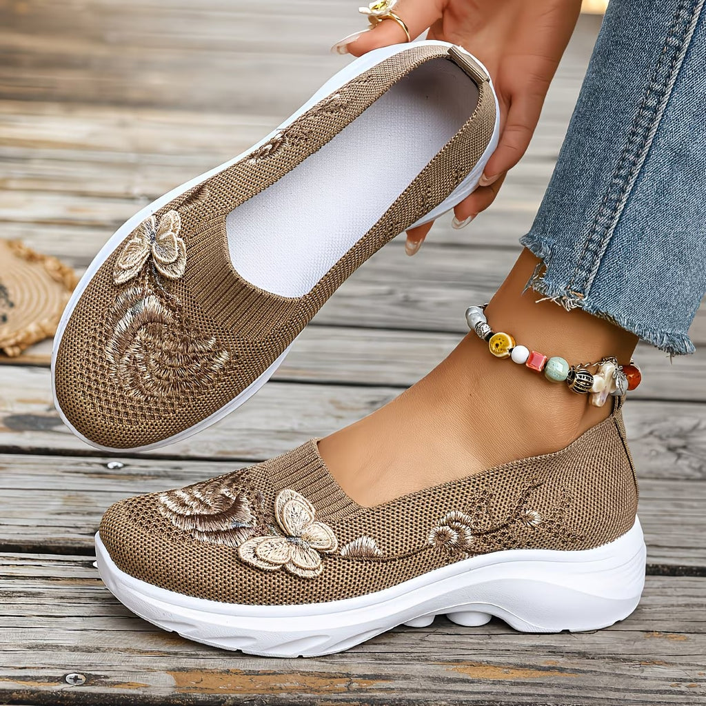 Women's Butterfly Embroidered Loafers