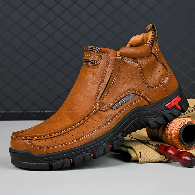 ⏰ Men's Handcrafted Orthopaedic Waterproof Leather Ankle Boots