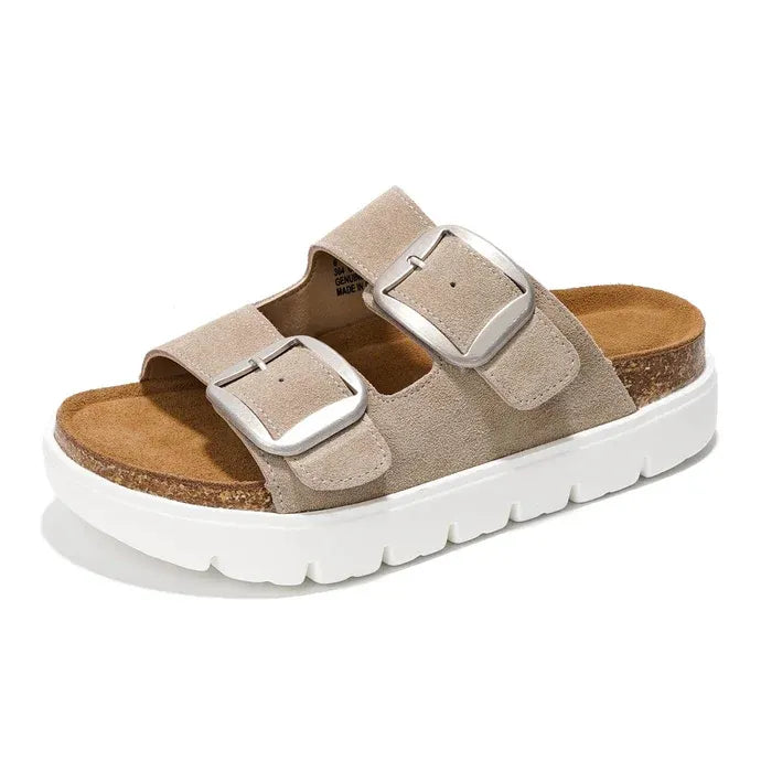 Women's Genuine Leather Flatform Platform Sandals
