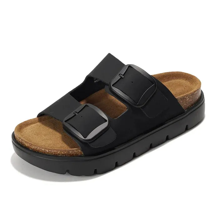 Women's Genuine Leather Flatform Platform Sandals