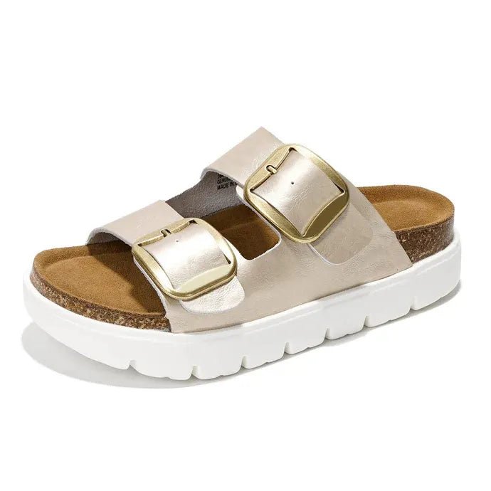 Women's Genuine Leather Flatform Platform Sandals