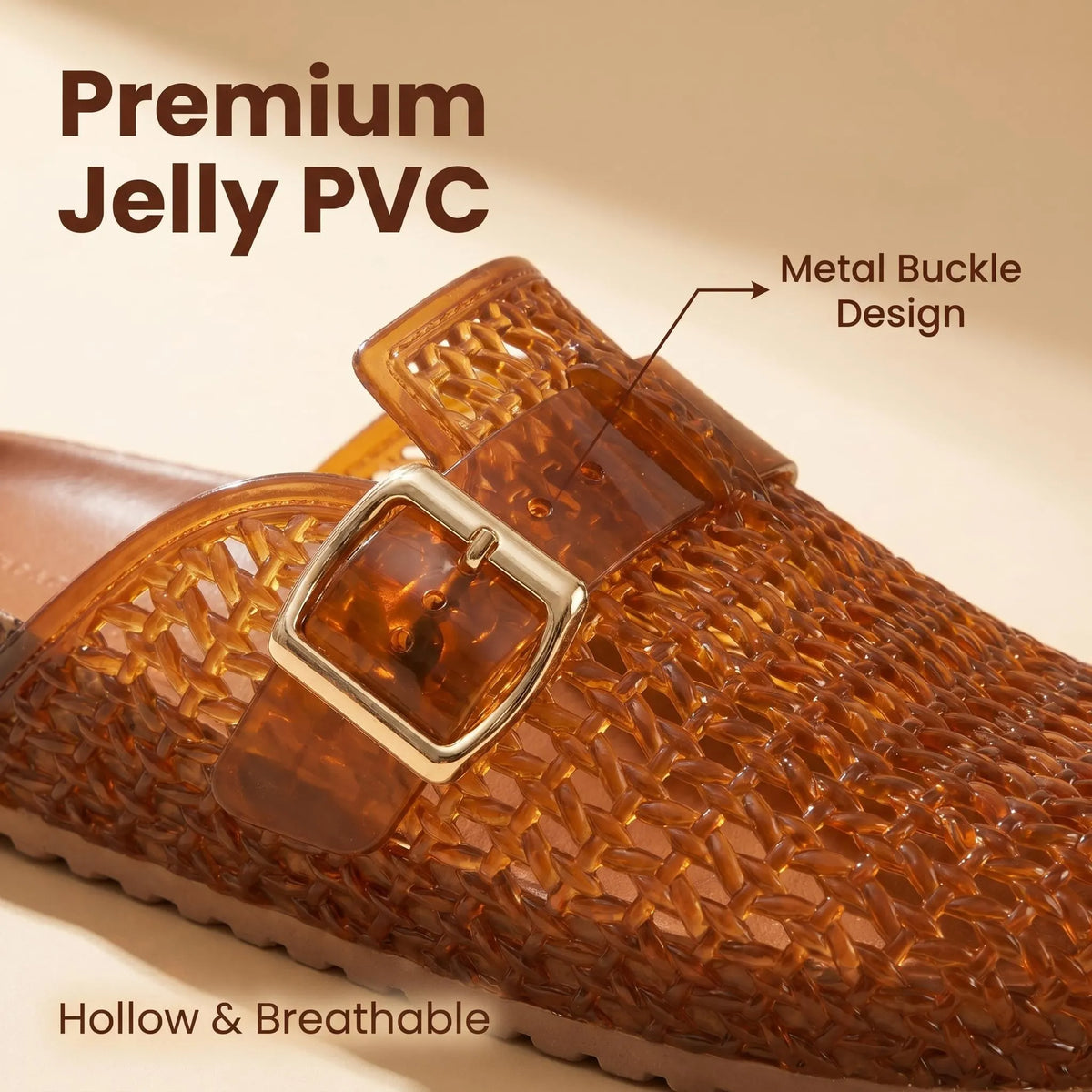 Women Casual Breathable Design Slip On Mules Jelly Mules Sandals