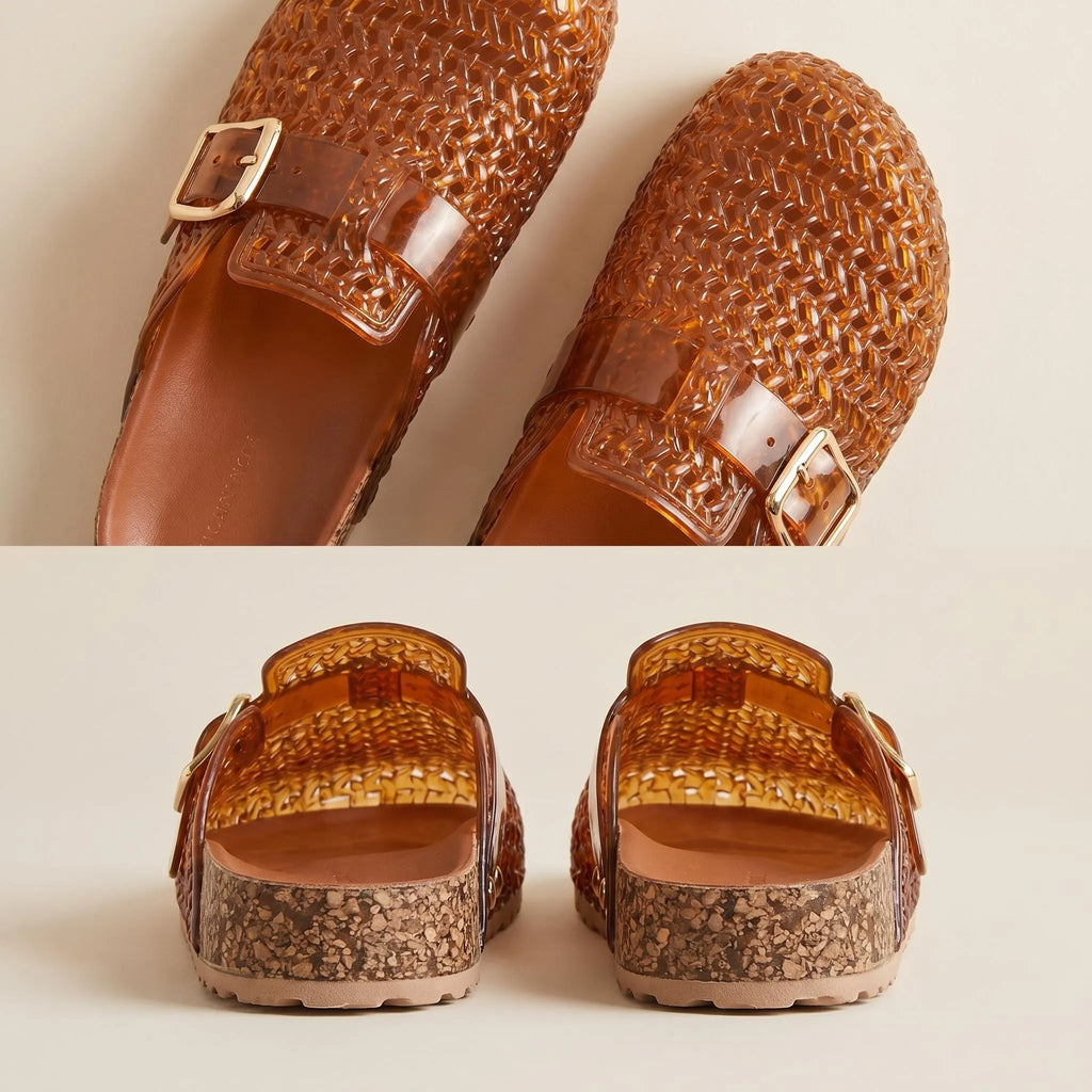 Women Casual Breathable Design Slip On Mules Jelly Mules Sandals