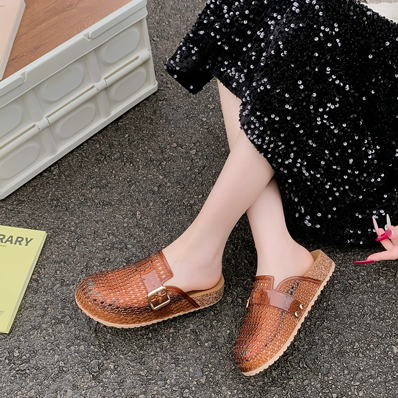 Women Casual Breathable Design Slip On Mules Jelly Mules Sandals