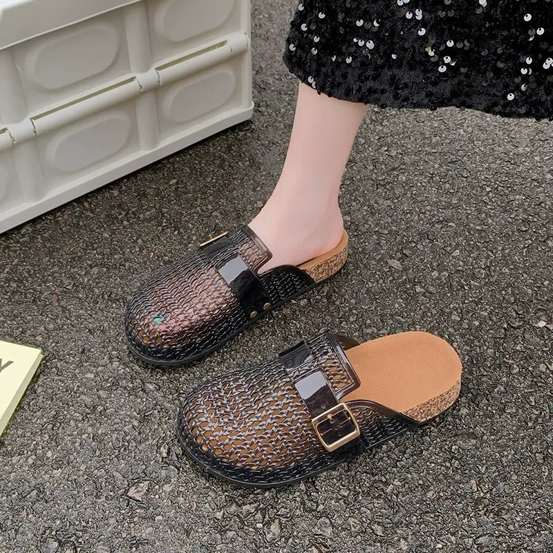 Women Casual Breathable Design Slip On Mules Jelly Mules Sandals