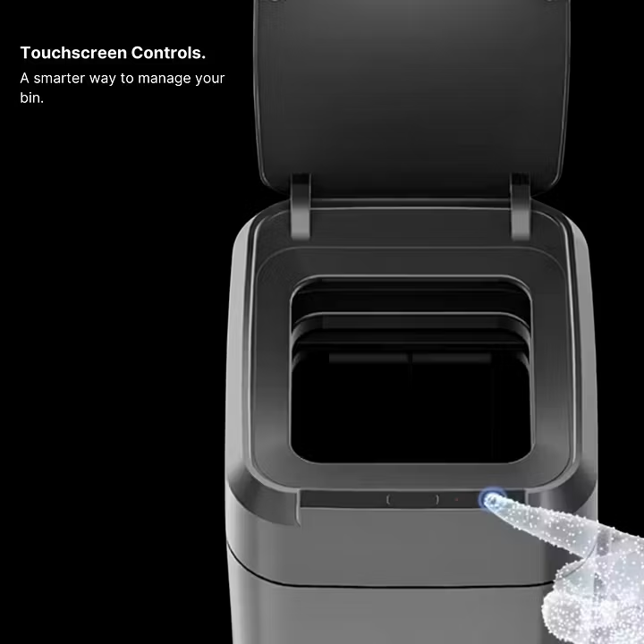 Touchscreen, Self-Sealing Smart Trash Can