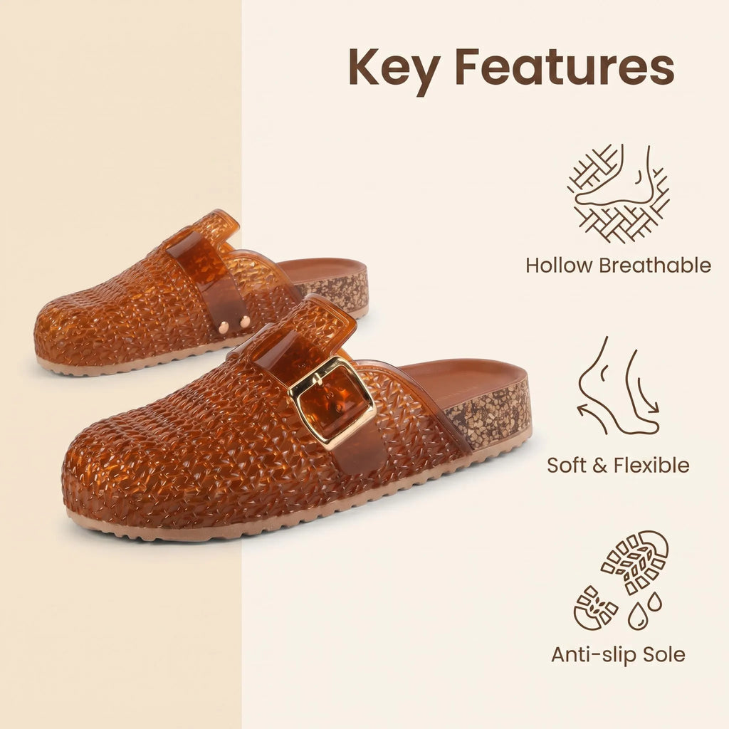 Women Casual Breathable Design Slip On Mules Jelly Mules Sandals