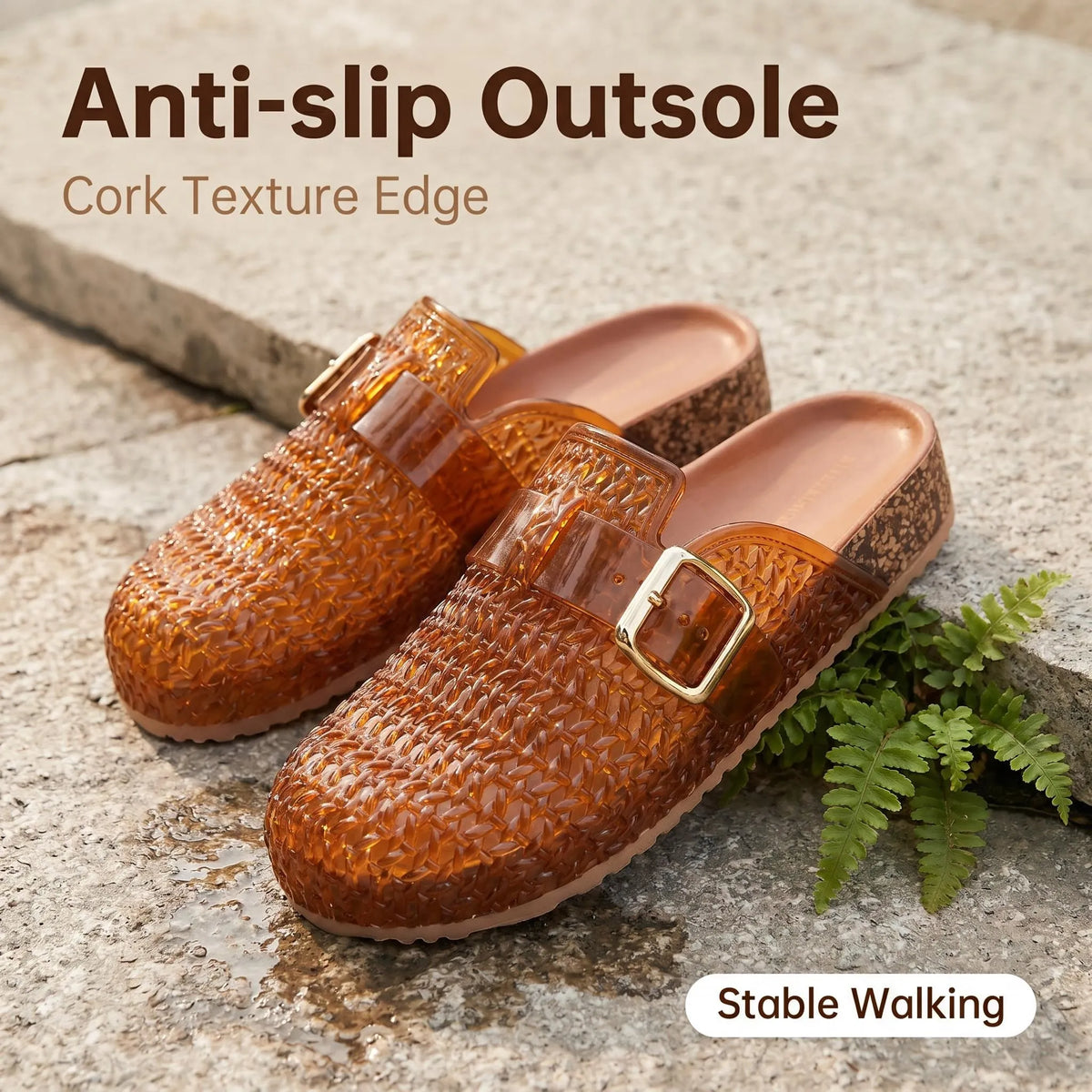 Women Casual Breathable Design Slip On Mules Jelly Mules Sandals